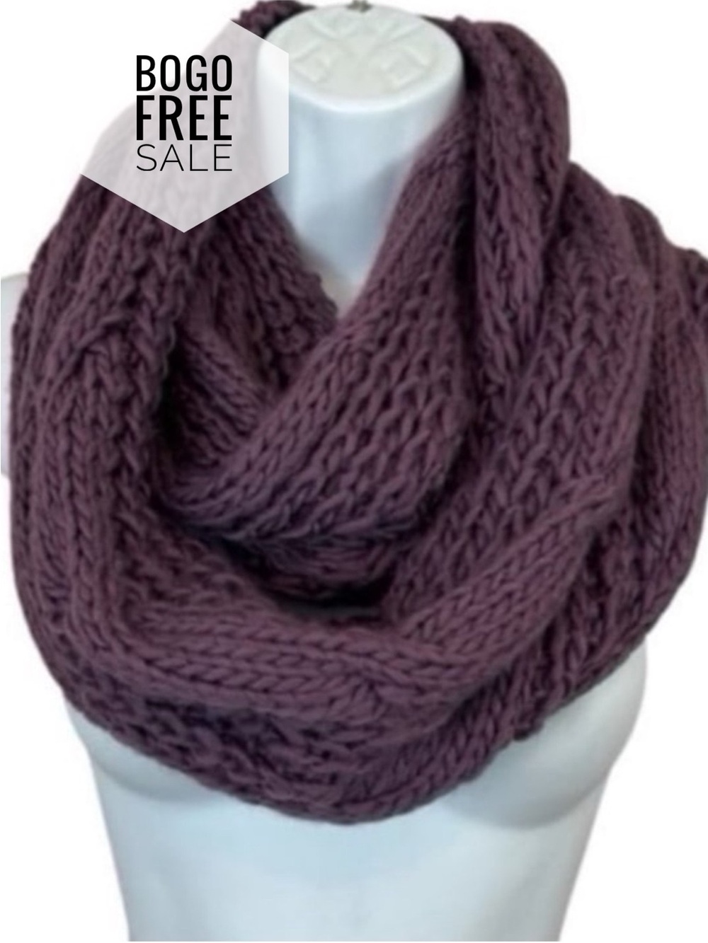 Tickled Pink Chunky Knit Infinty Scarf